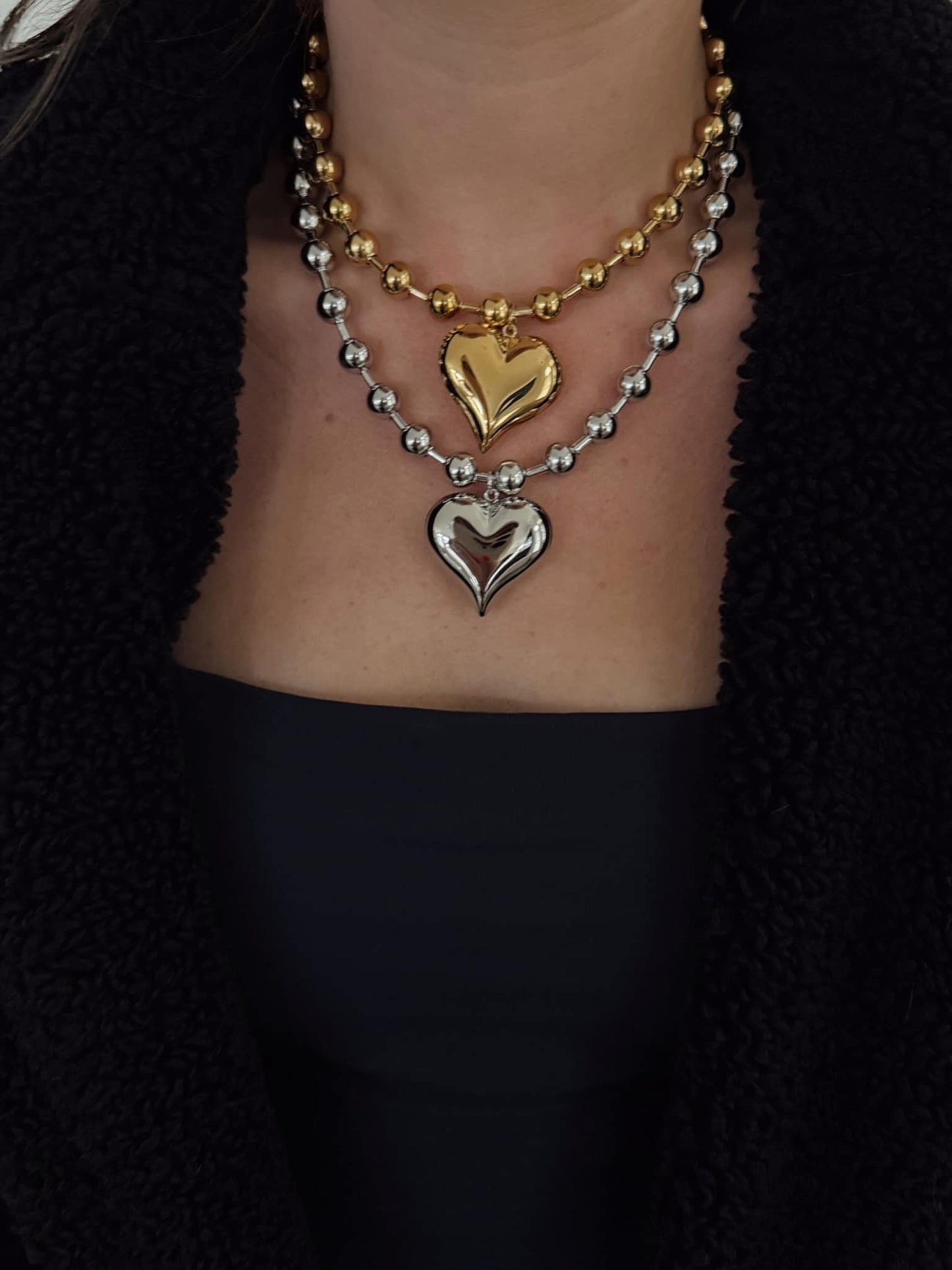 Bubble Heart Necklace & Bracelet