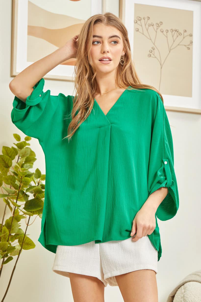 Mitzi Roll Sleeve Top