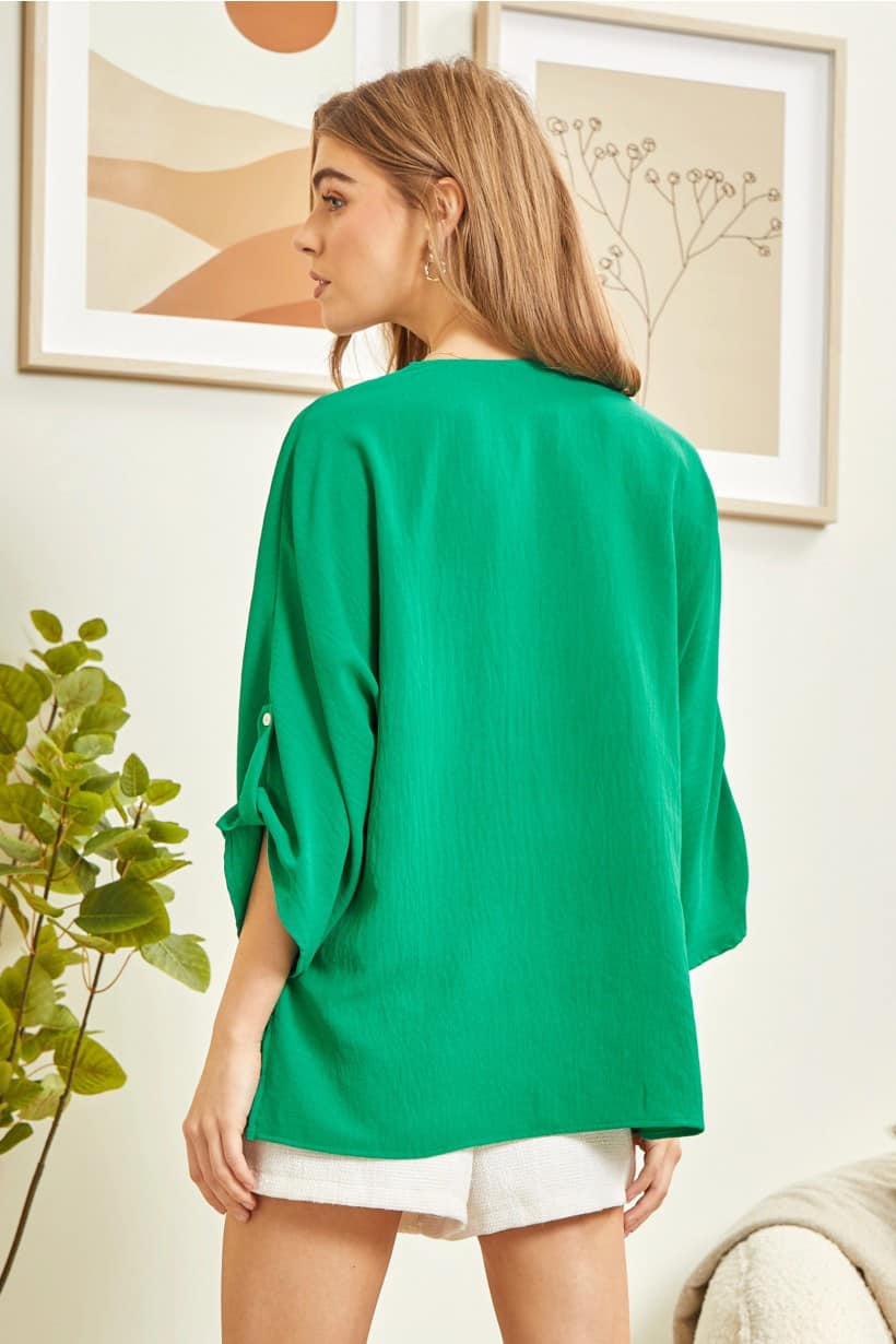 Mitzi Roll Sleeve Top