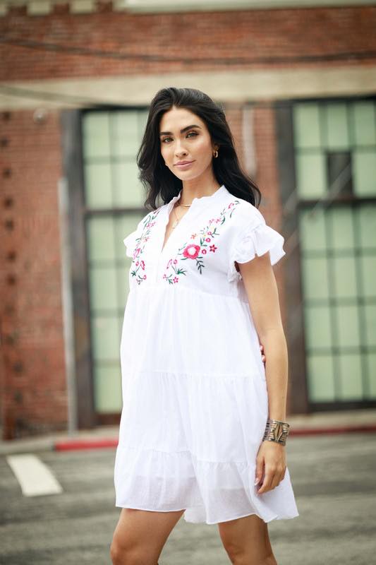 White Embroidered Dress