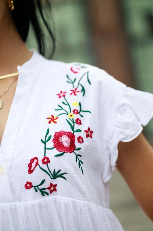 White Embroidered Dress