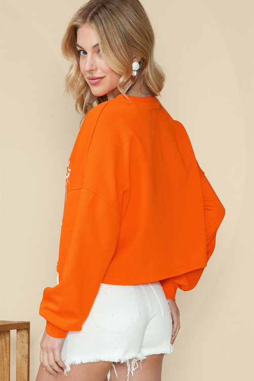 Orange Game Day Cropped Sweatshirt