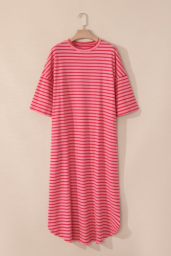 Strawberry Pink Striped Dress