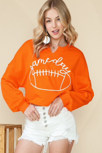 Orange Game Day Cropped Sweatshirt