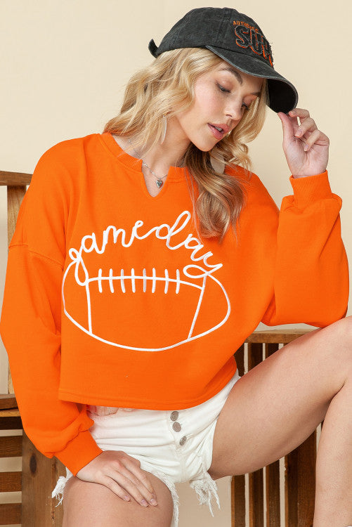 Orange Game Day Cropped Sweatshirt