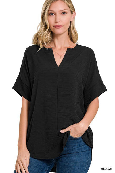 Airflow Split Neck Top