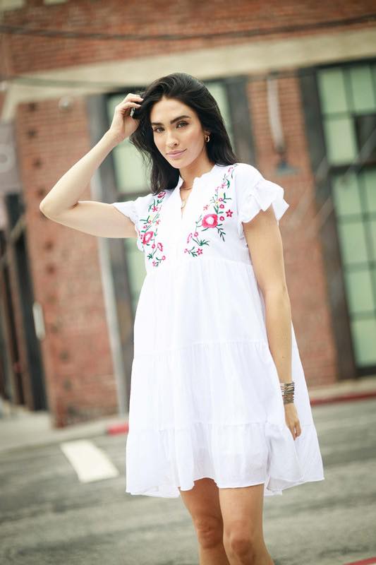 White Embroidered Dress